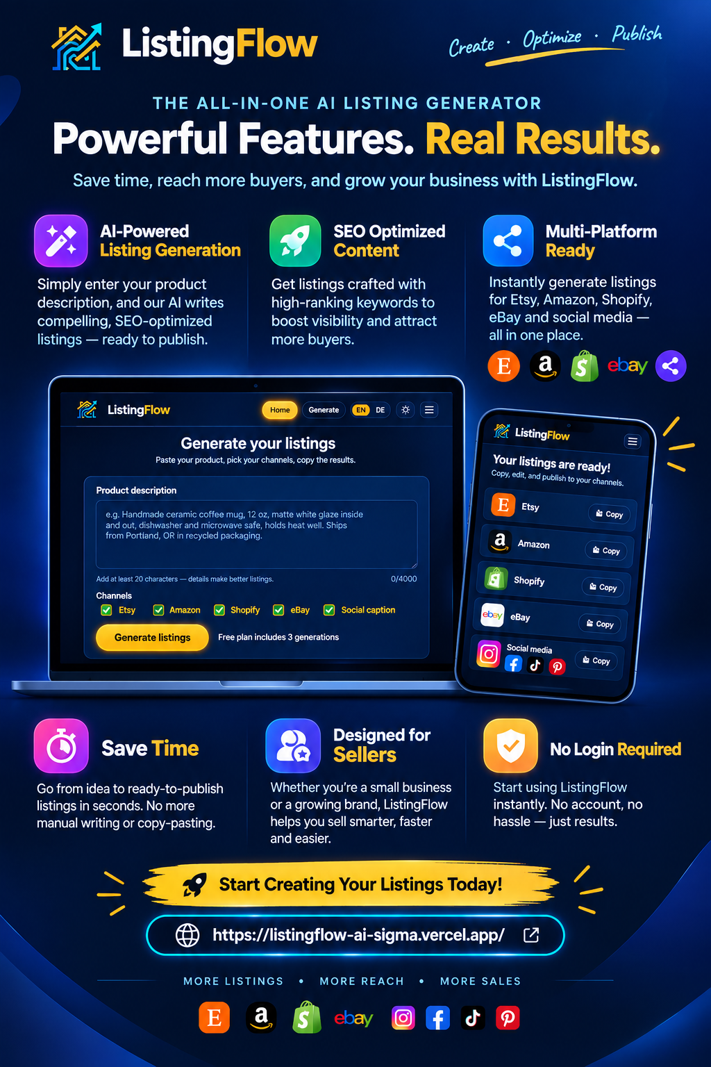 ListingFlow promotional poster